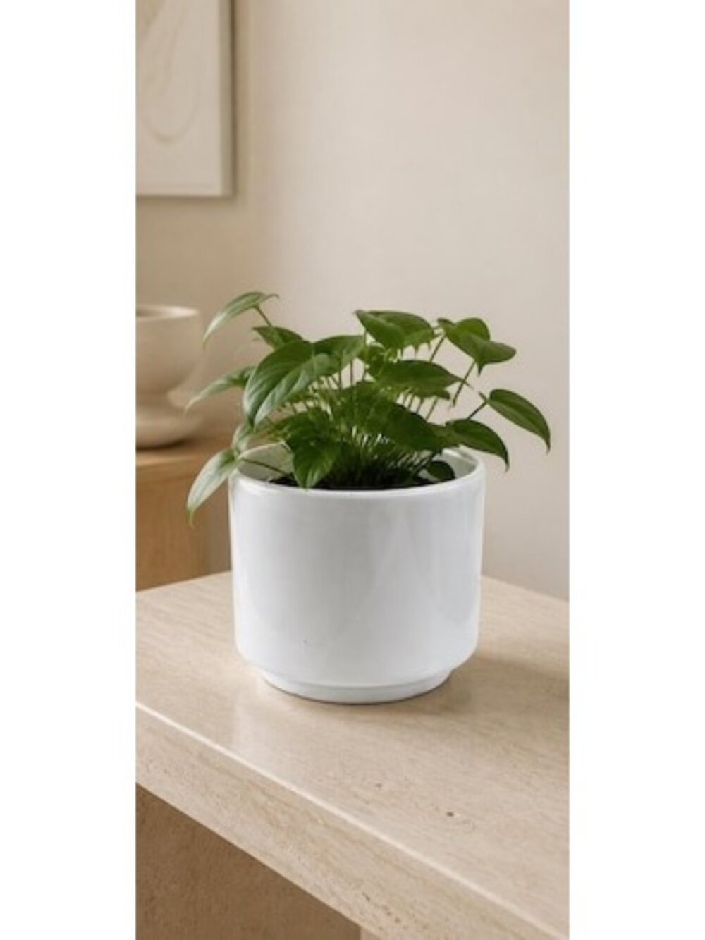 Vintage Italian White Ceramic Planter, Made in Italy Cachepot, Flower Pot, Minim